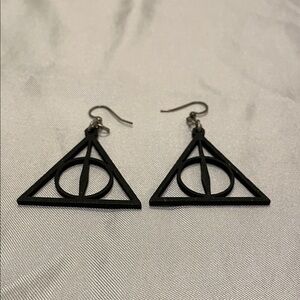 Harry Potter Deathly Hallows Wooden Earrings